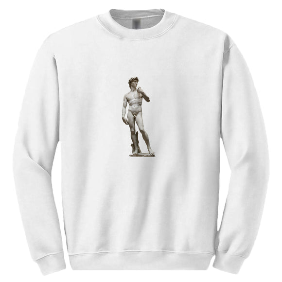 Michelangelo Statue of David White Sweat Mens Sweater Jumper Sweatshirt