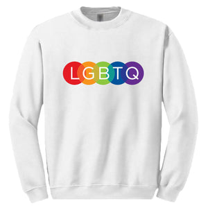 LGBTQ Flag Colourful Rainbow Gay Pride White Sweater Mens Sweatshirt Jumper