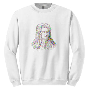 Sir Isaac Newton Portrait Science White Sweat Sweater Jumper Mens Sweatshirt
