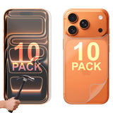10 Set Tempered Glass Screen Protector for Apple iPhone 17 PRO Front and Film Back Bulk