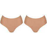 2 Pack Sloggi Zero Feel 2.0 High Waist Briefs Womens Underwear Panties Nostalgic Brown Bulk Invisible Comfort