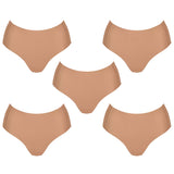 5 Pack Sloggi Zero Feel 2.0 High Waist Briefs Womens Underwear Panties Nostalgic Brown Bulk Invisible Comfort