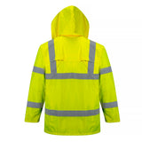 Portwest Hi Vis Waterproof Windproof Reflective Vented Rain Jacket Raincoat Safety Workwear H440