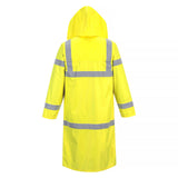 Portwest H445 Hi-Vis Raincoat Long Jacket Waterproof Windproof with Reflective Tape Men Women Unisex Workwear