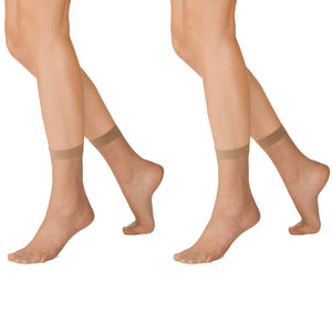 Kayser 2 Pack Sheer Anklets 15 Denier Women Stockings Socks Tights Beige H10203