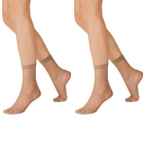 Kayser 2 Pack Sheer Anklets 15 Denier Women Stockings Socks Tights Beige H10203