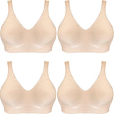4x Playtex Comfort Revolution Flex Fit Contour Wirefree Wireless Padded Bra Nude Beige Bulk
