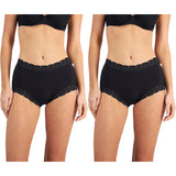 2 Pack Jockey Parisienne Bamboo Full Brief Lace Womens Underwear Panties Black Bulk