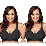 2x Playtex Comfort Revolution Flex Fit Contour Wirefree Wireless Padded Bra Black Bulk