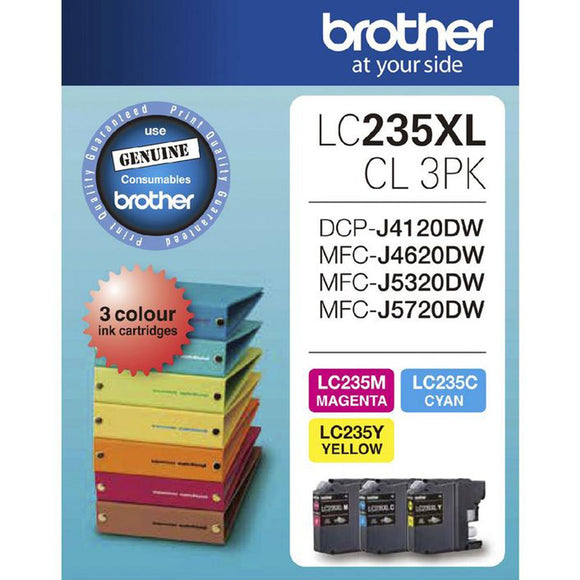 Brother LC235XL 3 Colours Value Pack Ink Cartridge LC235XLCL3PK