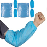 200pcs Safetyware Non-Woven Fabric Disposable Protective Arm Sleeves Protector Breathable Cover Blue for Hospital Laboratory Kitchen Saloon