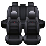 5 Universal Car Seat Covers Deluxe PU Leather Cushion Full Set Front Rear Back