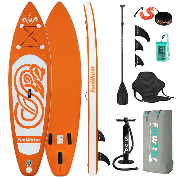 FunWater 10’ Inflatable SUP Stand Up Paddle Board Surfboard Kayak Full Set with Seat SUPTH03A