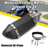 38mm-51mm Universal Motorcycle Muffler Exhaust Pipe Silencer Stainless Steel