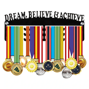 30cm Acrylic 3 Tier Wall Medal Display Hanger Holder Rack DREAM BELIEVE ACHIEVE