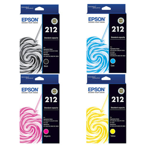 Epson 212 Black Cyan Yellow Magenta 4 Ink Cartridge Toner Value Pack