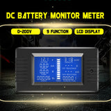 LCD Display DC Battery Current Voltage Monitor Meter 0-200V for Car RV Solar