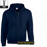 Gildan Navy Blue Zip Up Hoodie Heavy Blend Hooded Sweatshirt Sweater