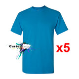 5 Pack Gildan T-Shirt Tee Top Men Heavy Cotton (Antique Sapphire)