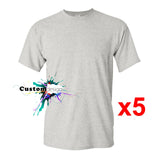 5 Packs Gildan T-Shirt Tee Top Basic Men Heavy Cotton (Ash Grey)