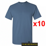 10 Packs Gildan T-Shirt Basic Tee Top Men Heavy Cotton (Indigo Blue)