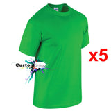 5 Packs Gildan T-Shirt Basic Tee Top Men Heavy Cotton (Irish Green)