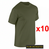 10 Packs Gildan T-Shirt Basic Tee Top Men Heavy Cotton (Military Green)