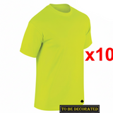10 Packs Gildan T-Shirt Basic Tee Top Men Heavy Cotton (Safety Green)