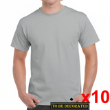 10 Packs Gildan T-Shirt Basic Tee Top Men Heavy Cotton (Ice Grey)