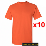 10 Packs Gildan T-Shirt Basic Tee Top Heavy Cotton (Orange)
