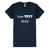 Personalised Ladies Womens Female Custom Printed Text T-Shirt Printing Tee Top