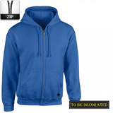 Gildan Royal Blue Zip Up Hoodie Hooded Sweatshirt Sweater Fleece