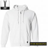 Gildan White Zip Up Hoodie Heavy Blend Basic Hooded Sweatshirt Sweater Men