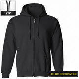 Gildan Black Zip Up Hoodie Heavy Blend Basic Hooded Sweatshirt Sweater Men