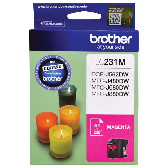 Brother LC231 Magenta Ink Cartridge Toner LC231MS