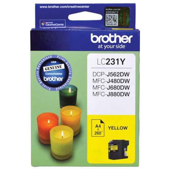 Brother LC231 Yellow Ink Cartridge Toner LC231YS