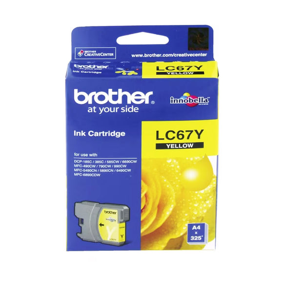Brother LC67 Yellow Ink Cartridge Toner LC-67Y