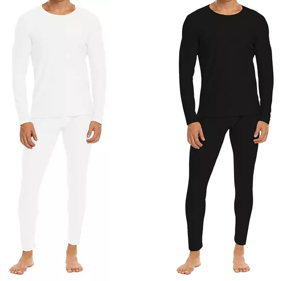 2 Set Black White Holeproof Aircel Thermal Men Long Sleeve Top & Long Johns Pants Base Layer