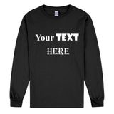 Personalised Customised Mens Custom Printed Long Sleeve T-Shirt Text Printing