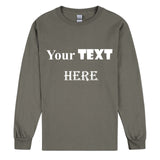 Personalised Customised Mens Custom Printed Long Sleeve T-Shirt Text Printing
