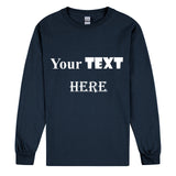 Personalised Customised Mens Custom Printed Long Sleeve T-Shirt Text Printing