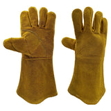 2 Pairs Safetyware Heavy Duty Leather Safety Work Welder Welding Rigger Gloves Heat Proof Resistant Green Brown