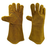 Safetyware Premium Cowhide Leather Heat Proof Welding Riggers Safety Work Gloves Brown