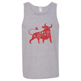 Chinese Zodiac New Year OX Bull Cow Sport Grey Tank Top Singlet T Shirt Mens