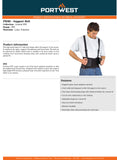 Portwest PW80 Standard Back Support Belt Lumbar Lower Pain Relief Waist Brace
