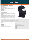 7x Portwest Modaflame Knit Anti-Static FR Fire Flame Resistant Balaclava Full Face Mask Head Protection FR18 Beanie Warm Hood Navy Bulk PPE