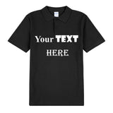 Personalised Mens Polo Collar Custom Printed T-Shirt Text Word Printing Tee