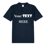 Personalised Mens Polo Collar Custom Printed T-Shirt Text Word Printing Tee