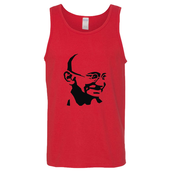 Mahatma Gandhi Hindi Indian Hero Mens Red Basic Tank Top Singlet T Shirt