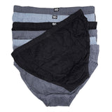 Rio 7 Pack Bulk Mens Cotton Plain Hipster Briefs Undies Underwear Grey Black MXL47W 53K